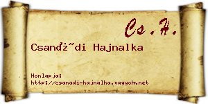 Csanádi Hajnalka névjegykártya