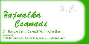 hajnalka csanadi business card